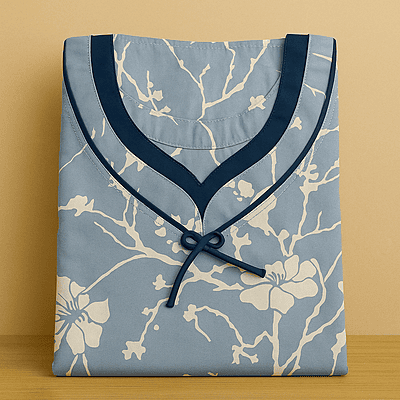 Sky Blue Soft Cotton Nighty With All Over From Libas Loungewear - AL1109