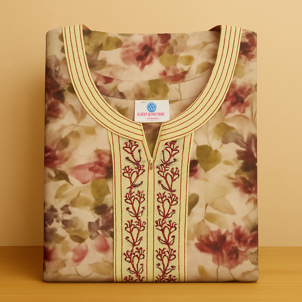 Ashy Grey Soft Cotton Nighty With All Over From Libas Loungewear - AL1102