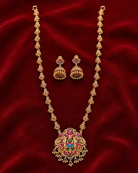 Beautiful traditional long haram necklace set