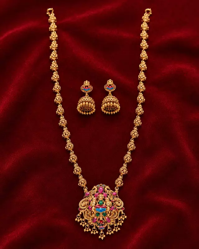Beautiful traditional long haram necklace set