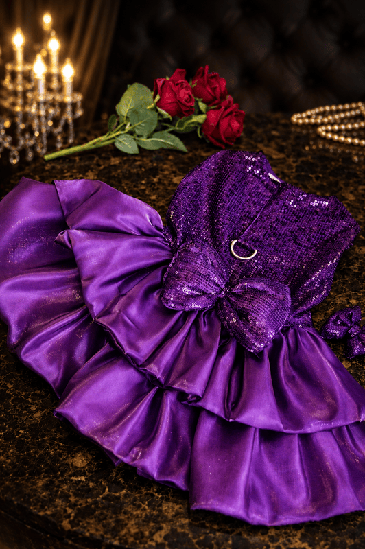 Purple Sequin Party Dress