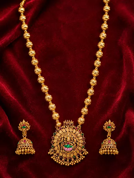 Beautiful traditional gold plated haram necklace set