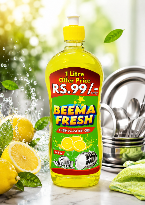 Beema Fresh Dishwasher Gel 3Kg | Powerful Grease Remover | Sparkling Clean Utensils | Long-Lasting Formula