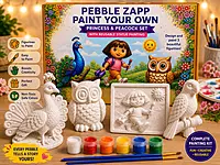 Reusable Dora Keepsake Plate & Birds DIY Painting Kit – Set of 4