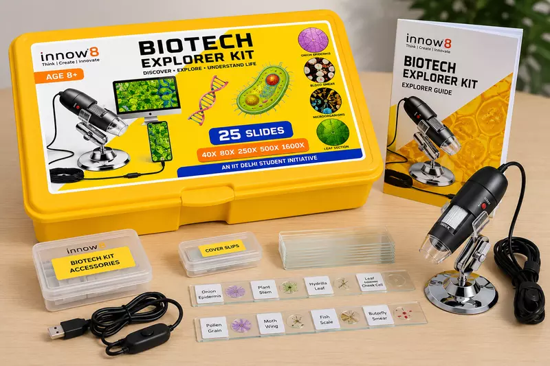 BioTech Explorer Kit | Digital Microscope Learning Kit for Life Sciences | Easy-to-Use, Connect & Play