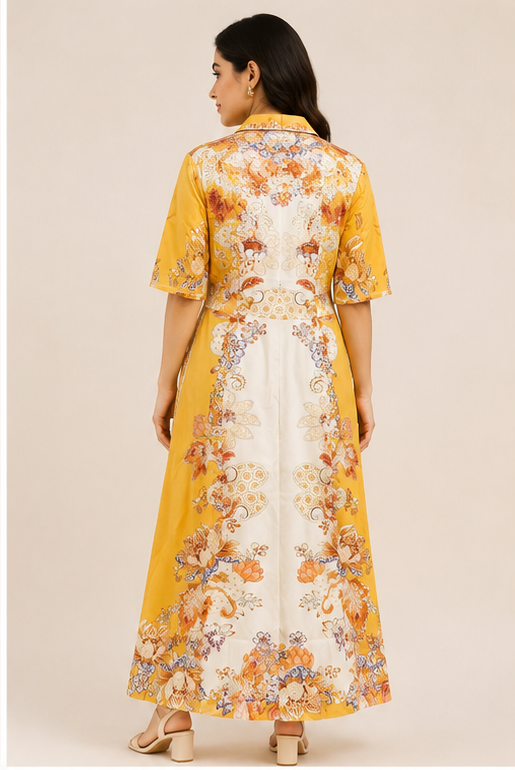 Elegant floral vey soft long frock