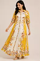 Elegant floral vey soft long frock