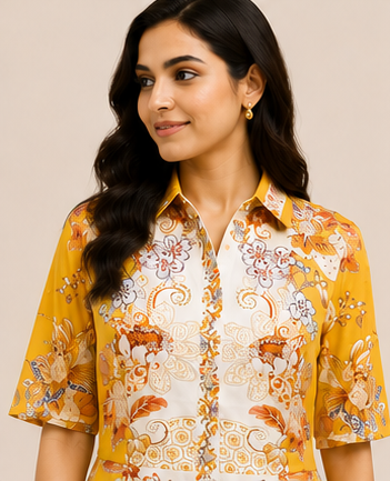 Elegant floral vey soft long frock