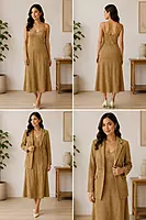 Minimalist fashion layered with 2 piece elegant skirt suite