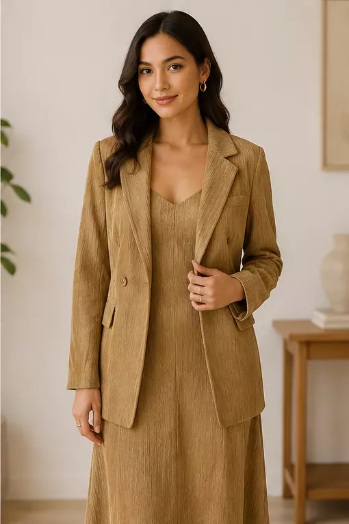 Minimalist fashion layered with 2 piece elegant skirt suite