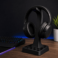 3D Printed Headphone Stand with Storage Tray – Premium Desk Organizer 3D Printed Headphone Stand with Storage Tray – Premium Desk Organizer