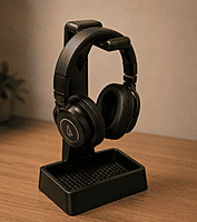 3D Printed Headphone Stand with Storage Tray – Premium Desk Organizer 3D Printed Headphone Stand with Storage Tray – Premium Desk Organizer
