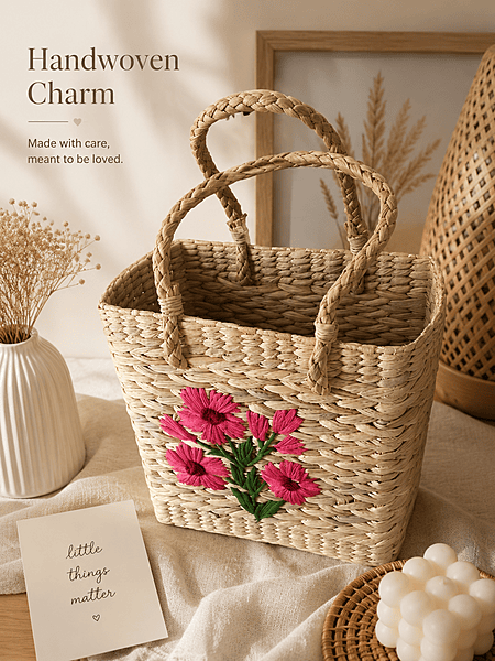 Bloom Weave Handcrafted Floral Tote Bag.
