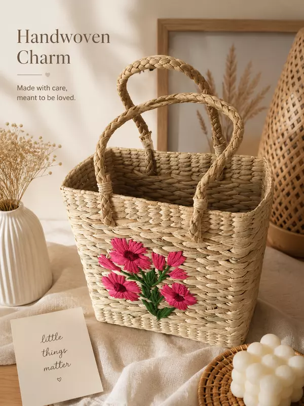 Bloom Weave Handcrafted Floral Tote Bag.