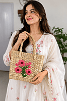 Bloom Weave Handcrafted Floral Tote Bag.