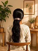 Handcrafted Geometric Bamboo Hair Clip – Eco-Friendly Hair Barrette,short & long