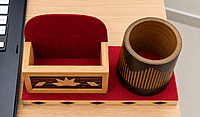 Bamboo Desk Organizer Set – Traditional Geometrical Design