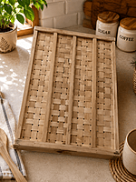 Handcrafted Bamboo Serving Tray | Eco-Friendly Handwoven Multipurpose Tray
