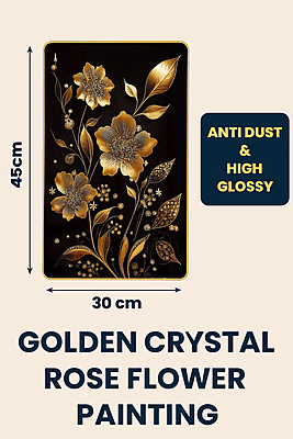 Luxury Golden Rose Floral Wall Art Frame (45 × 30 cm) – Premium Modern Home Décor Luxury Golden Rose Floral Wall Art Frame (45 × 30 cm) – Premium Modern Home Décor