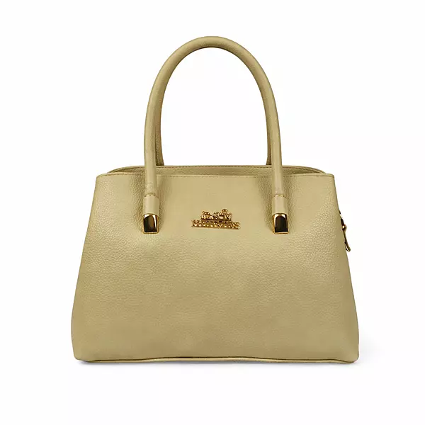 Classic Gold Textured Handbag with Dual Handles
