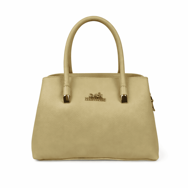 Classic Gold Textured Handbag with Dual Handles