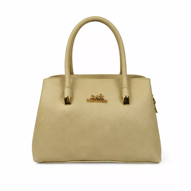 Classic Gold Textured Handbag with Dual Handles