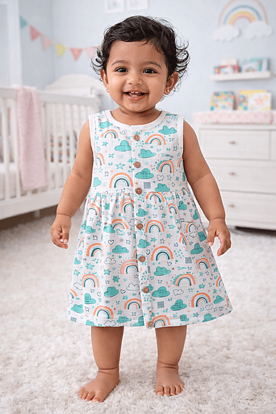 Muslin Frock - Rainbow