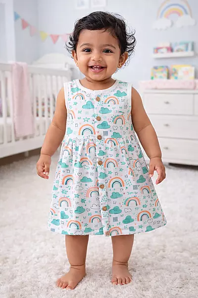 Muslin Frock - Rainbow