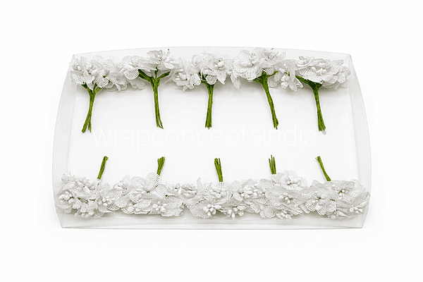White Luxe Jute Flower With Pollens