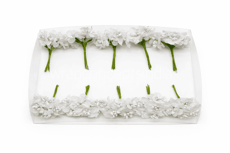 White Luxe Jute Flower With Pollens