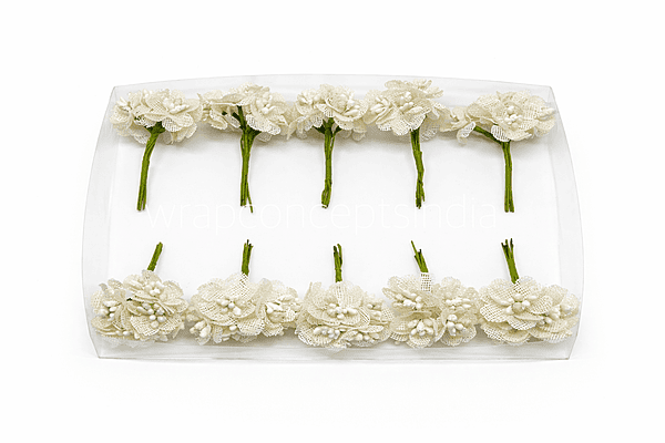 Ivory Luxe Jute Flower With Pollens