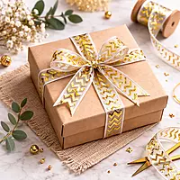 Metallic Chevron Sheer Ribbon