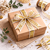 Metallic Chevron Sheer Ribbon