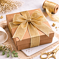 Shimmer Gold & Light Gold Luxe Ribbon