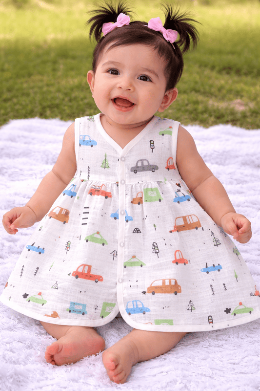 Muslin Frock - Fire Truck