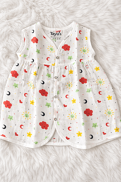 Muslin Button Frocks Sun&Moon