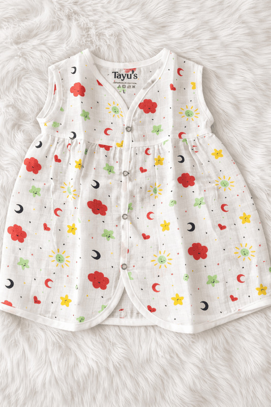 Muslin Button Frocks Sun&Moon