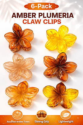 Big size Flower Hair Clips Combo | 6 Stylish Claw Clips(Pack of 6)