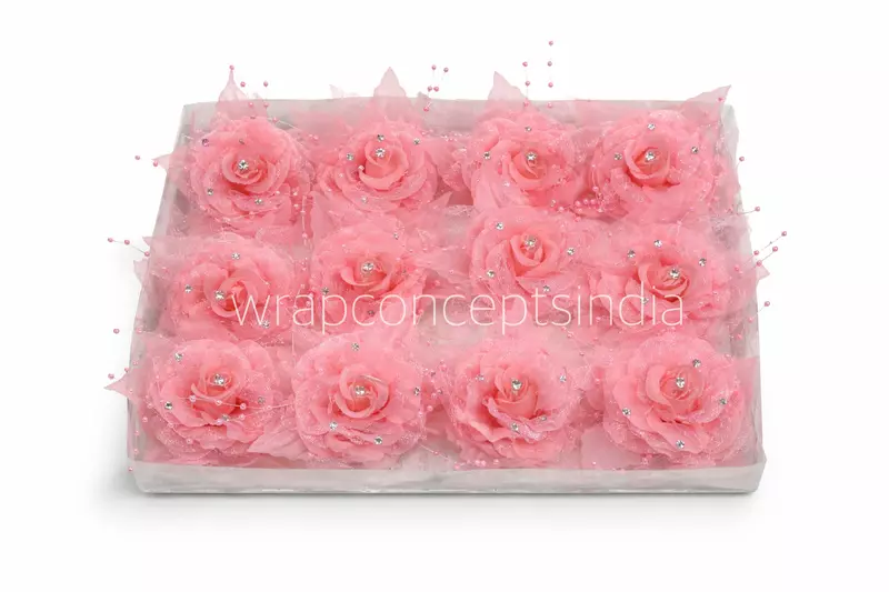 Soft Pink Pearl Embellished Rose
