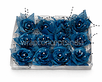 Deep Blue Pearl Embellished Rose