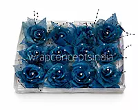 Deep Blue Pearl Embellished Rose