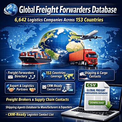 Global Freight Forwarders Database — 6,642 Logistics Companies Across 153 Countries
