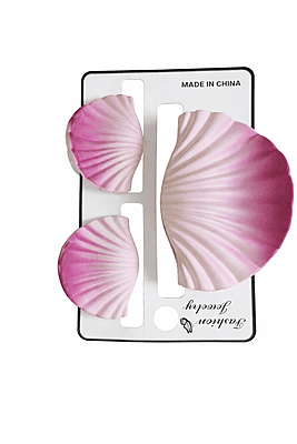 Shell Hair Clips Set of 3 – Pink Gradient Claw Clips,