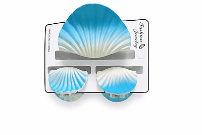 Shell Hair Clips Set of 3 – Blue Gradient Claw Clips,