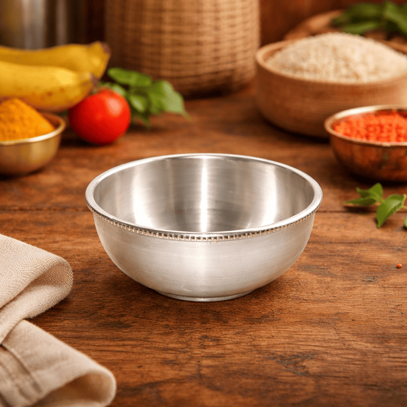 Pure Sterling Silver Bowl – Traditional Pooja & Serving Bowl with Elegant Design