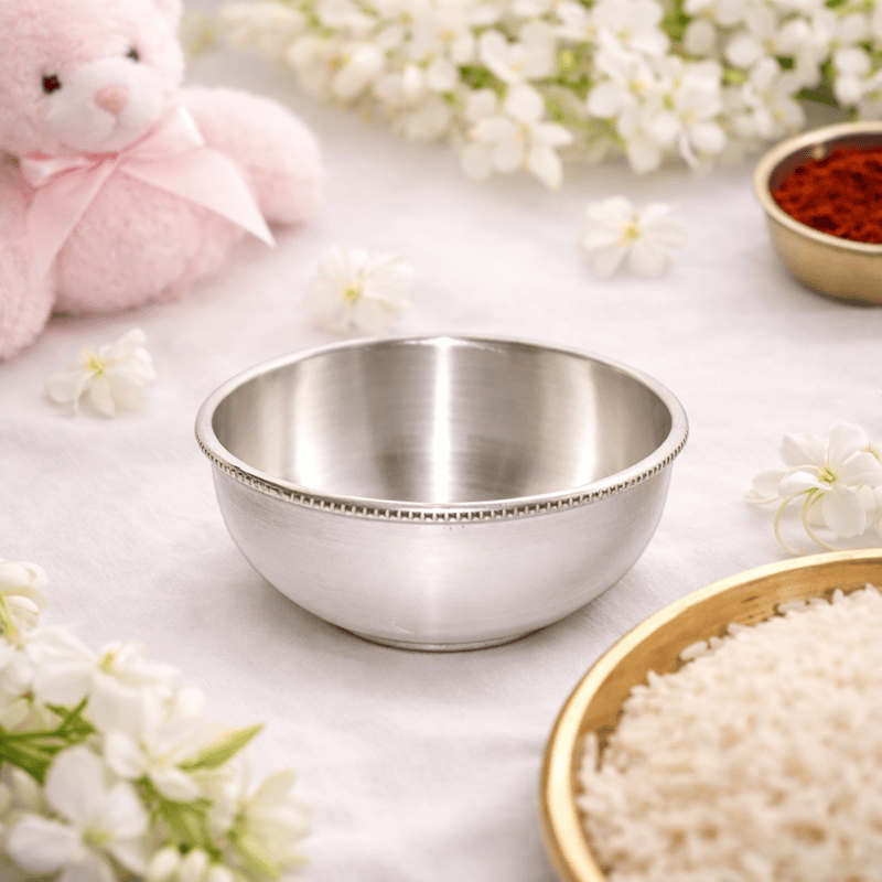 Pure Sterling Silver Bowl – Traditional Pooja & Serving Bowl with Elegant Design