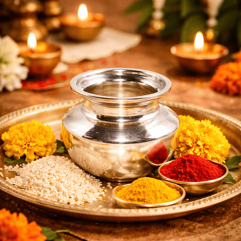 Pure Sterling Silver Kalash – Traditional Pooja Vessel for Holy Water & Ritual Use