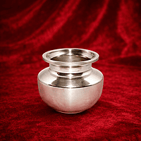 Pure Sterling Silver Kalash – Traditional Pooja Vessel for Holy Water & Ritual Use