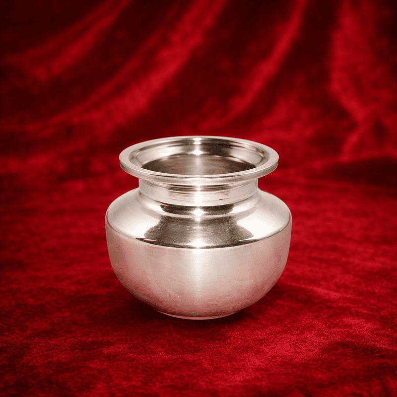 Pure Sterling Silver Kalash – Traditional Pooja Vessel for Holy Water & Ritual Use