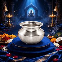 Sterling Silver Pooja Ghee Bowl – Traditional Silver Diya Oil & Offering Bowl